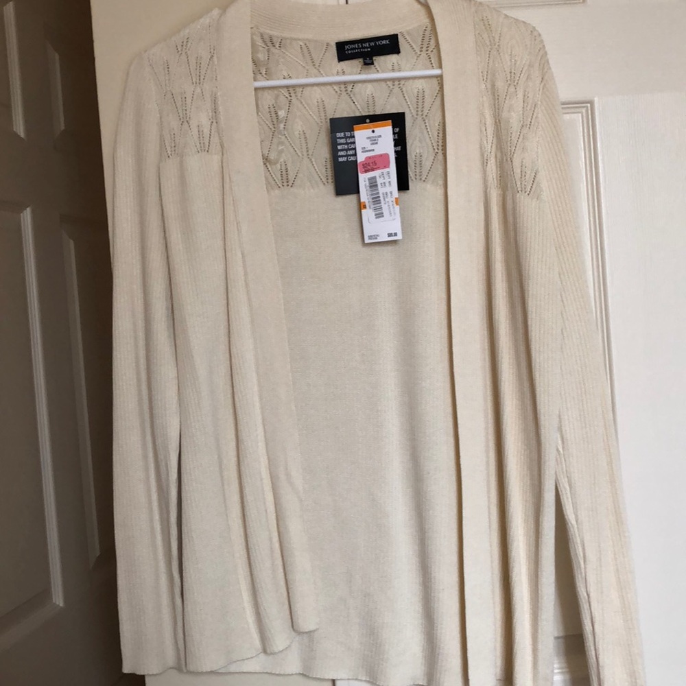 Cream/Off White Crochet Detailed Cardigan